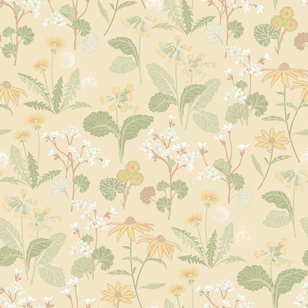 Manhattan Comfort Madison Magdalena Light Yellow Dandelion 33 ft L X 209 in W Wallpaper BR4080-92135
